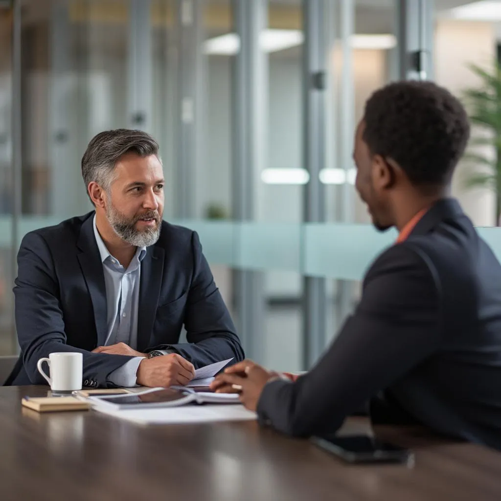 Professional financial advisor in South Africa office